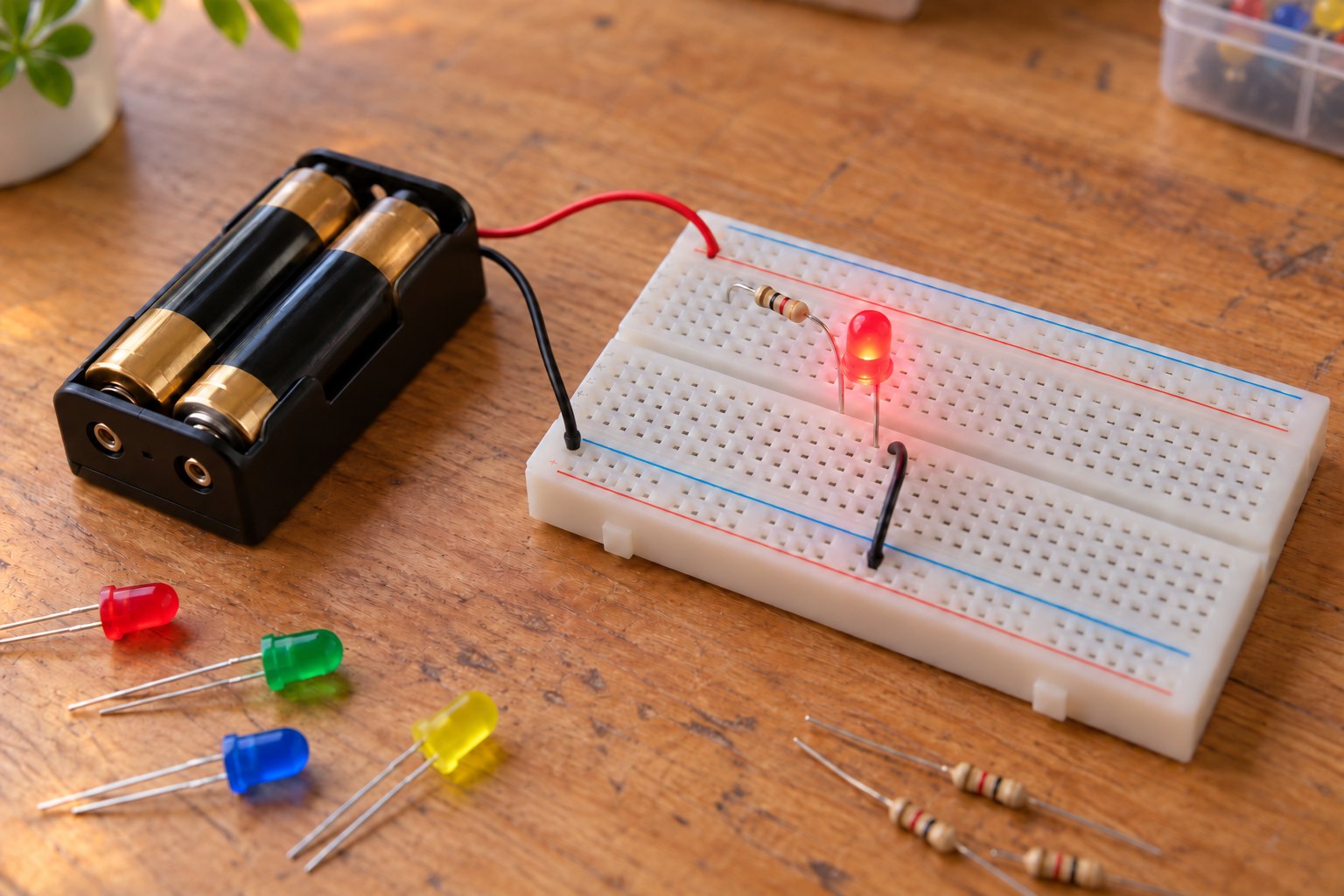 LED con pila: cómo calcular la resistencia (ley de Ohm)