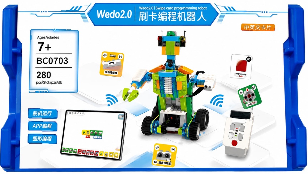 Kit de Robótica educativa compatible tipo Wedo 2.0 280 piezas