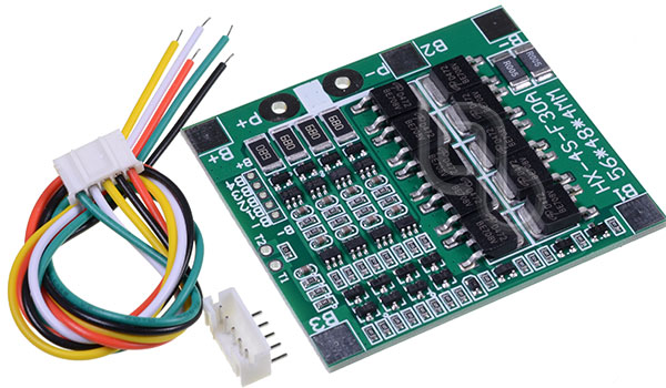 Modulo de Carga BMS para Baterias de Litio 4S 30A Li-ion 14.4V 14.8V 16.8V 18650 (BC-4S30GP)