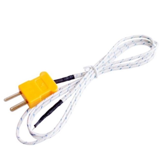 .Termocupla tipo K aislada con fibra de vidrio y con conector standard -50 to 200°C (THK1M)