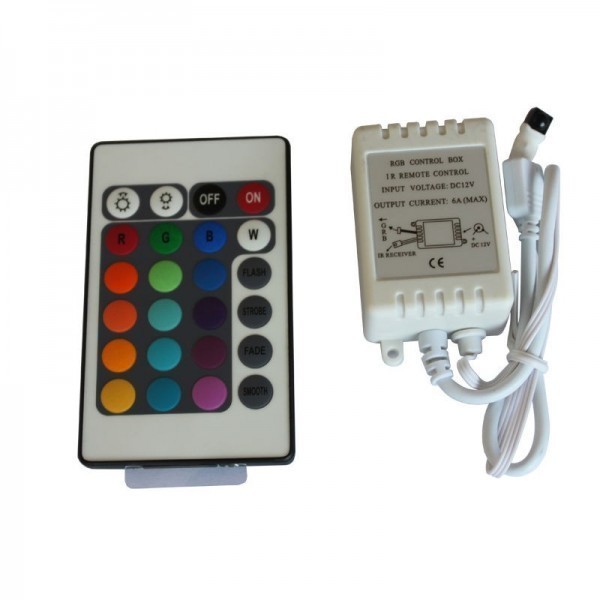 .Controlador de tira led rgb 6A 24teclas (APA-1616-IR)