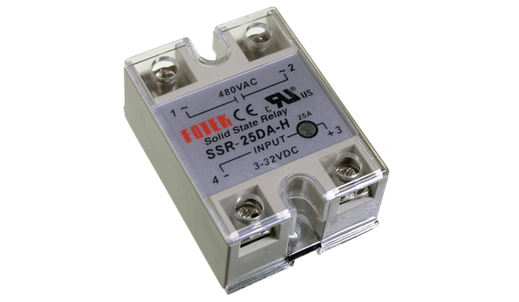 Rele de estado solido DC a AC, 25A 480VAC Entrada 3-32VDC (SSR-25DA-H)