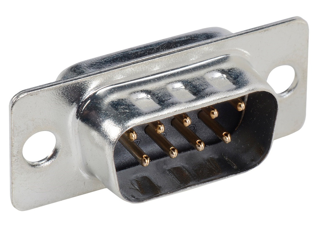Conector D-sub DB9 macho de 9 pines de 2 filas, Terminal para puerto serial.