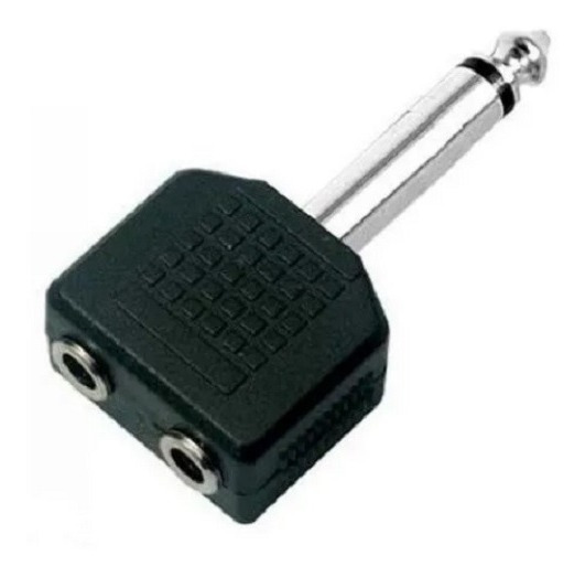 Adaptador 2 jack 3.5mm mono a plug 6.3mm (AP-2J)
