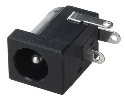 Jack DC 2.1mm en angulo para montaje en placa (JP-21)