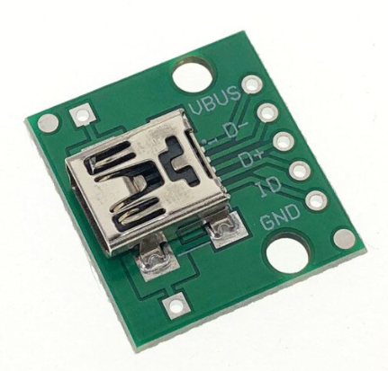 Conector mini usb en impreso (USB-MIN-PCB)