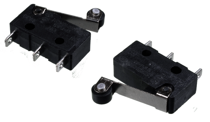 Microswitch 20x6.5x13.5SPDT de Palanca con Rueda 5A/250VAC