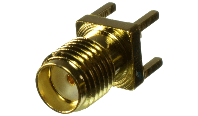 Conector SMA angulo inverso PCB gold 19mm (SMA-KE)