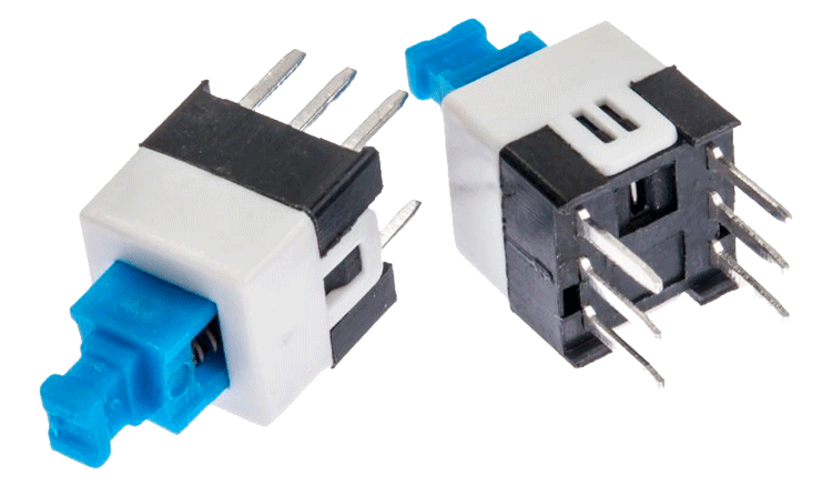 T7X7-S Tact Switch DPDT de 6 Pines de 7x7mm. con Lock