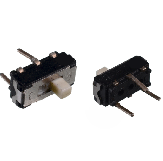 .Switch Deslizante SPDT de 3 pines Pasante 3.3x9mm Serie SSSS2 para PCB y Protoboard (SSSS213000)