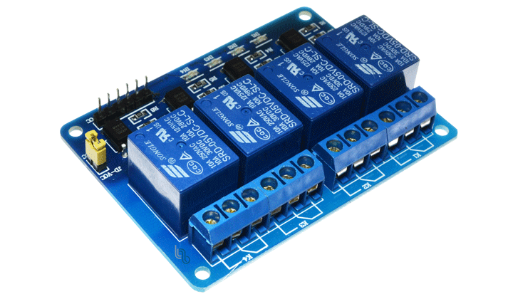 .SRD05-X4PCB Modulo de 4 Reles 5VDC 10A para PICs Arduino MCU. Montados en PCB