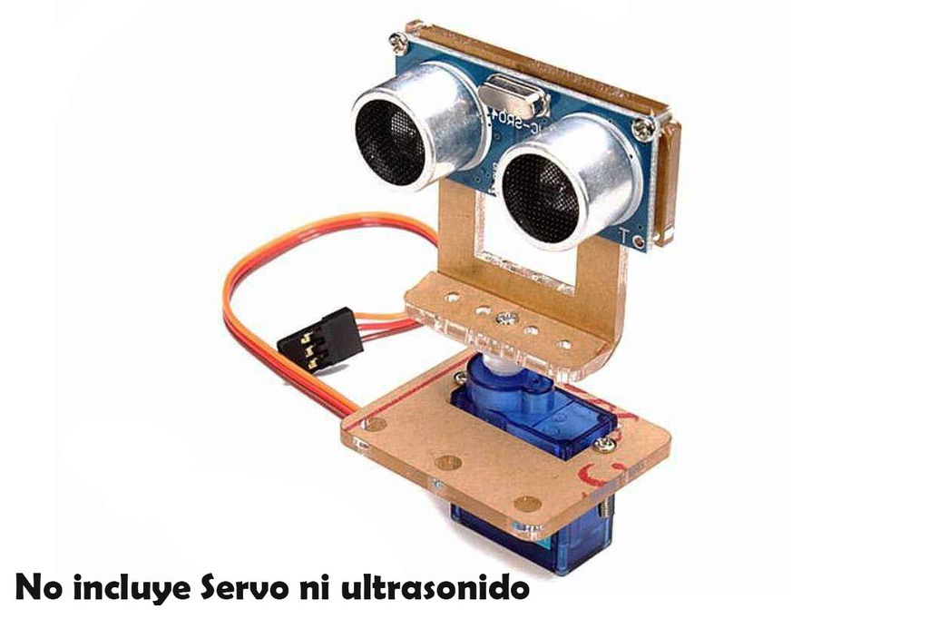 *Bracket soporte acrilico para  Ultrasonido HC-SR04 y Servo SG90 (HC-SR04-BRKT)no incluye sensores