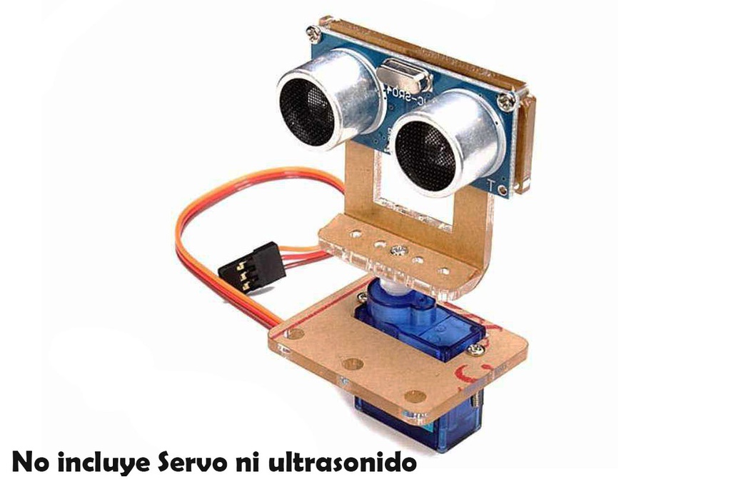 .Bracket soporte acrilico Ultrasonido HC-SR04 y Servo SG90 (HC-SR04-BRKT)