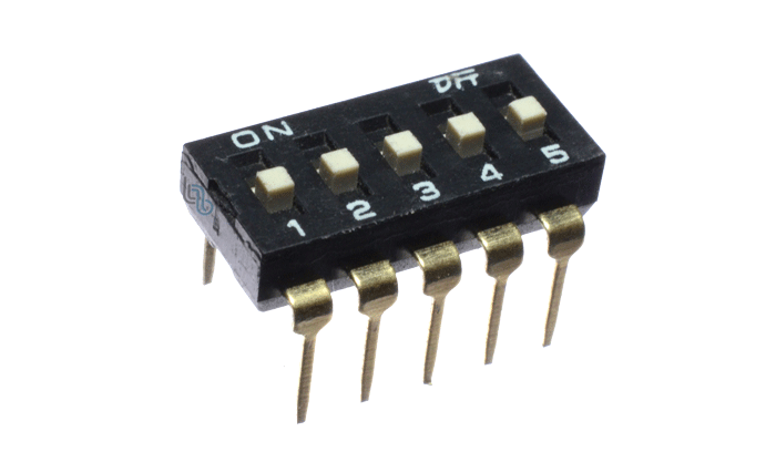 .Dip switch 5 vias 10pines tipo circuito (KF1027A-254-5P)