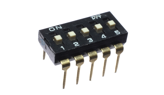 Dip switch 5 vias 10pines tipo circuito (KF1027A-254-5P)