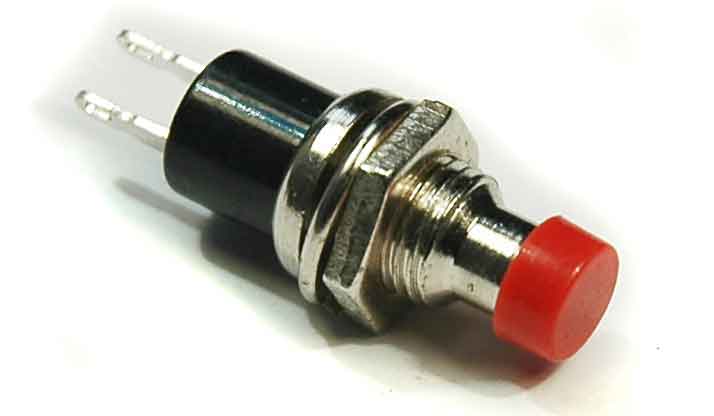 Pulsador rojo normalmente abierto SPST 1A/50v