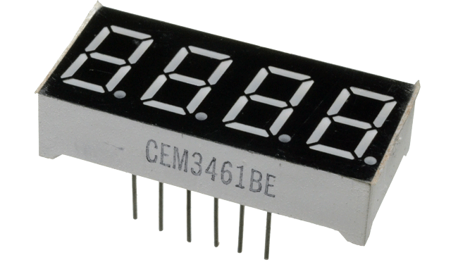 Display multiplexado de 4 digitos Catodo Comun 19x50mm