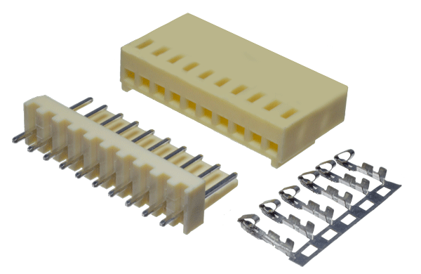 .Conector Molex  10 vias para Cable a Circuito Impreso Macho y Hembra (L2510X10-PCB)