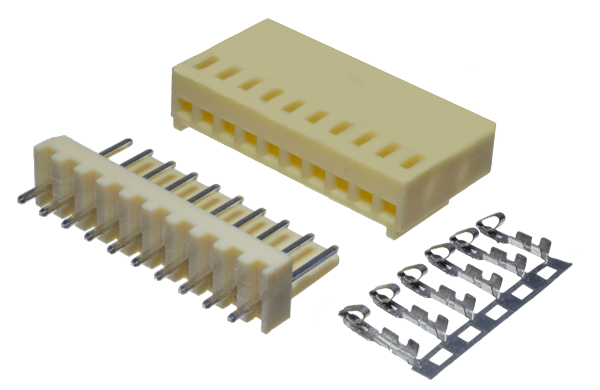 Conector Molex  10 vias para Cable a Circuito Impreso Macho y Hembra (L2510X10-PCB)