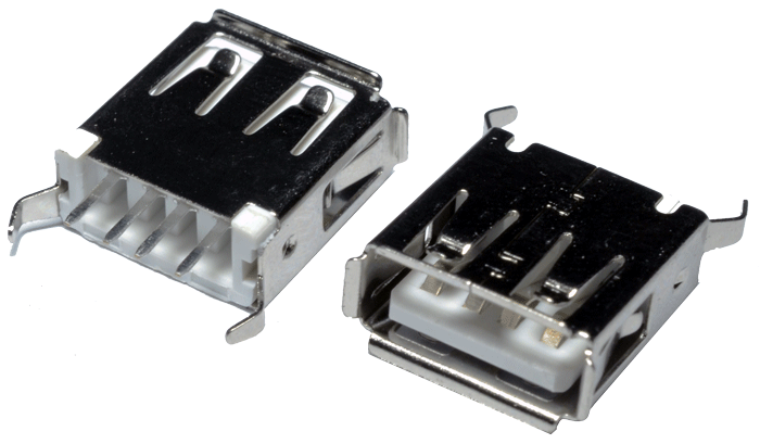 Conector USB hembra AC p/impreso pin recto (USB-AI180)
