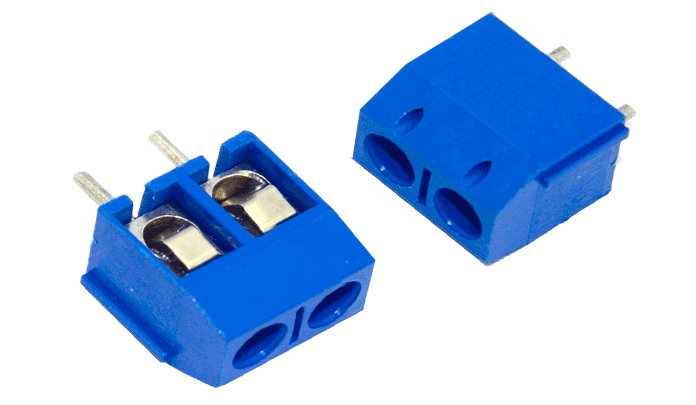 .KF301-2P Bornera de conexion azul de 2 vias "KEFA" Pitch: 5mm 300VAC 10A