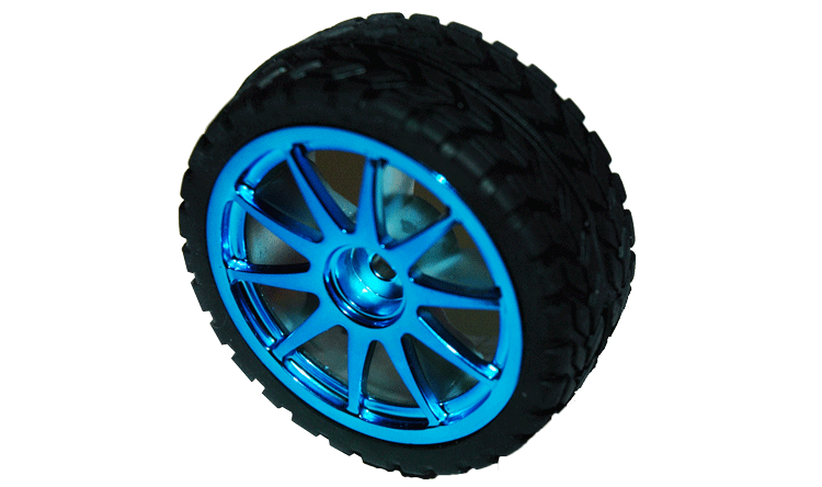 Rueda de jebe azul para robotica (W-67X26-LS)