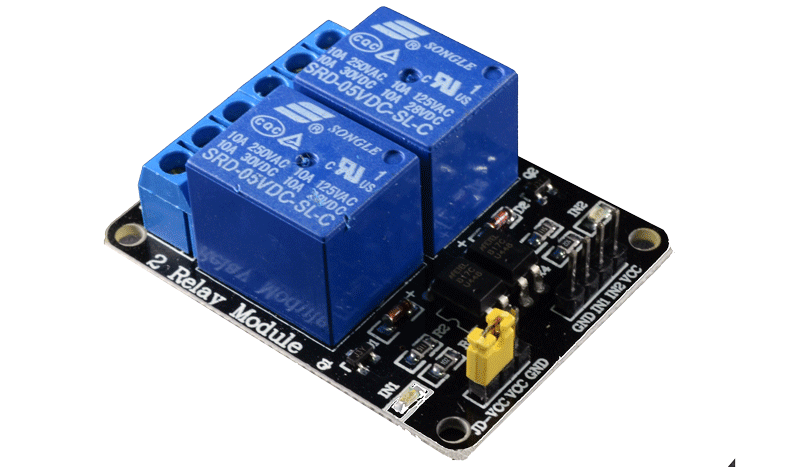 .SRD05-X2PCB Modulo de 2 rele 5VDC 10A para PICs Arduino MCU Low Level Triger