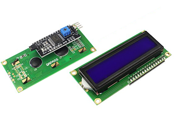 .Display Alfanumerico LCD de 2x16 Caracteres 1602A Driver HD44780 con Modulo I2C PCF8574 (LCD-216A-I2C)