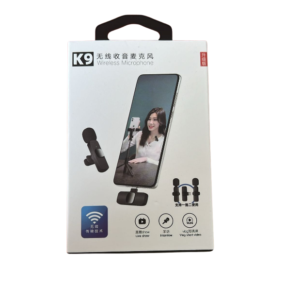Microfono Inalambrico solapero para celular Iphone y tipo C (K9)