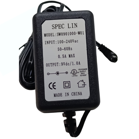Adaptador de 9V 1A DC "SPEC LIN" (SW0901000-W01)