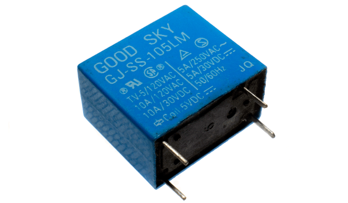 Rele para Protoboard Miniatura Bobina: 5 VDC 4 Pines 1 Cont. Normalmente Abierto (GJ-SS-105LM)