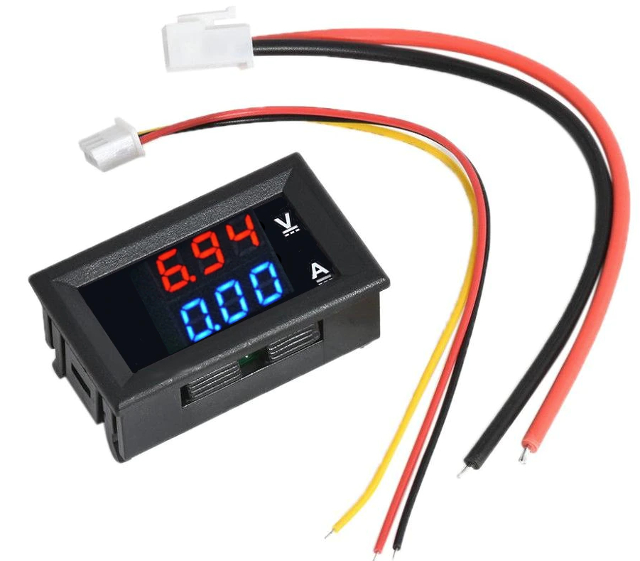 Voltimetro Amperimetro DC 100V 10A Display Rojo/Azul (YB27VA-10010)