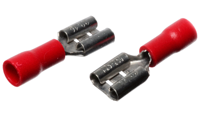 Terminal 22-16 AWG hembra pre aislado T0.4mm  (FDD1.25-250)