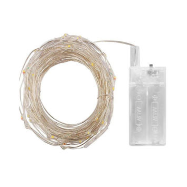 Luces Led decorativo con porta pilas doble A