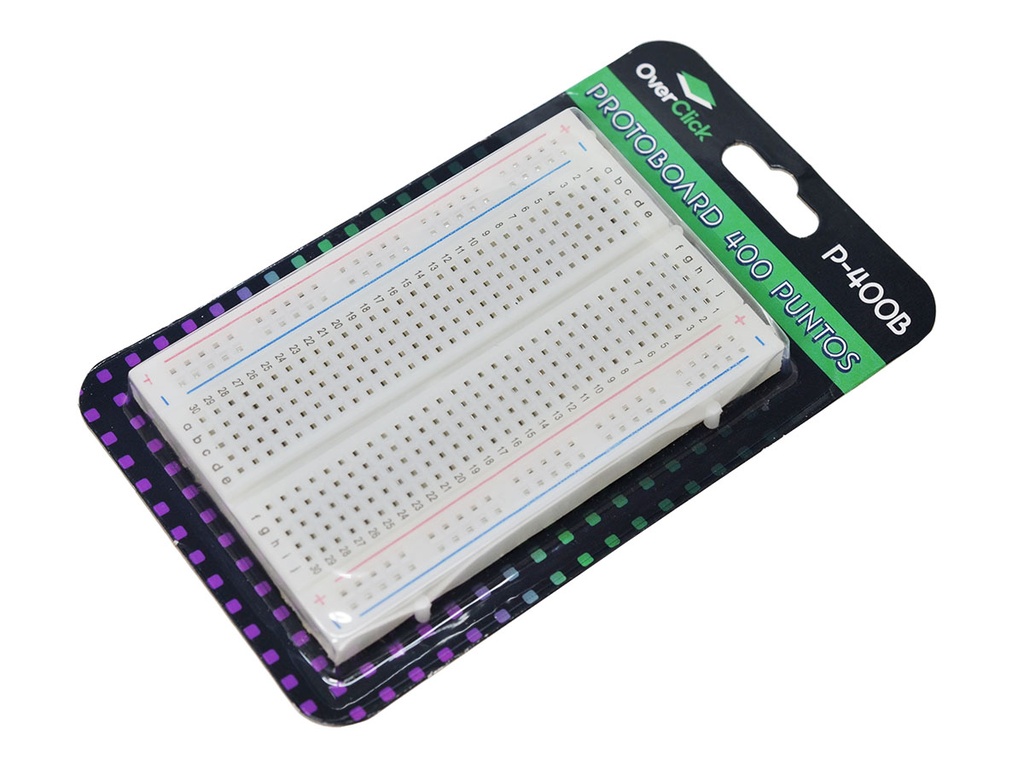 Protoboard Blanco de 400 Puntos mediano  en Blister OverClick SB-8355