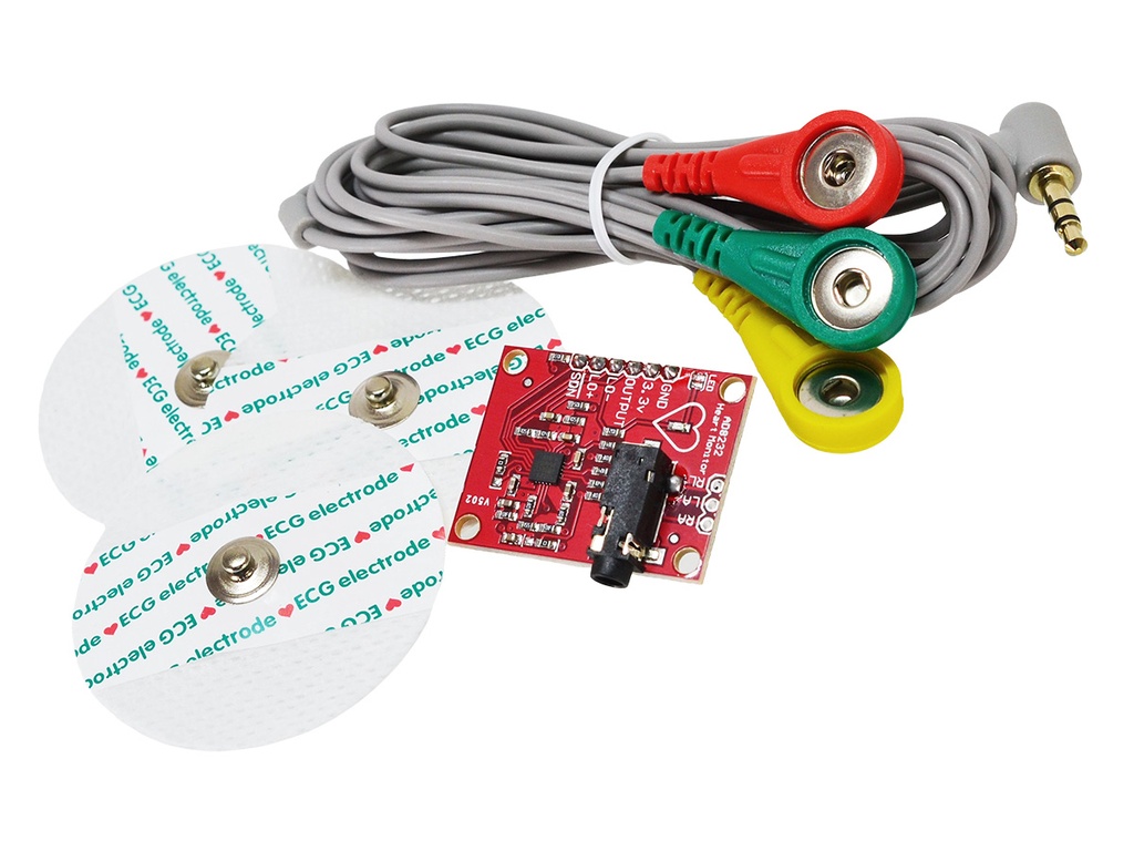 *AD8232 Modulo Monitor de Pulso Cardiaco ECG con Conector y Electrodos, Sensor de Frecuencia Cardiaca