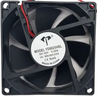 Ventilador de 12V de 8x8cmx2.5cm YD8025HSL