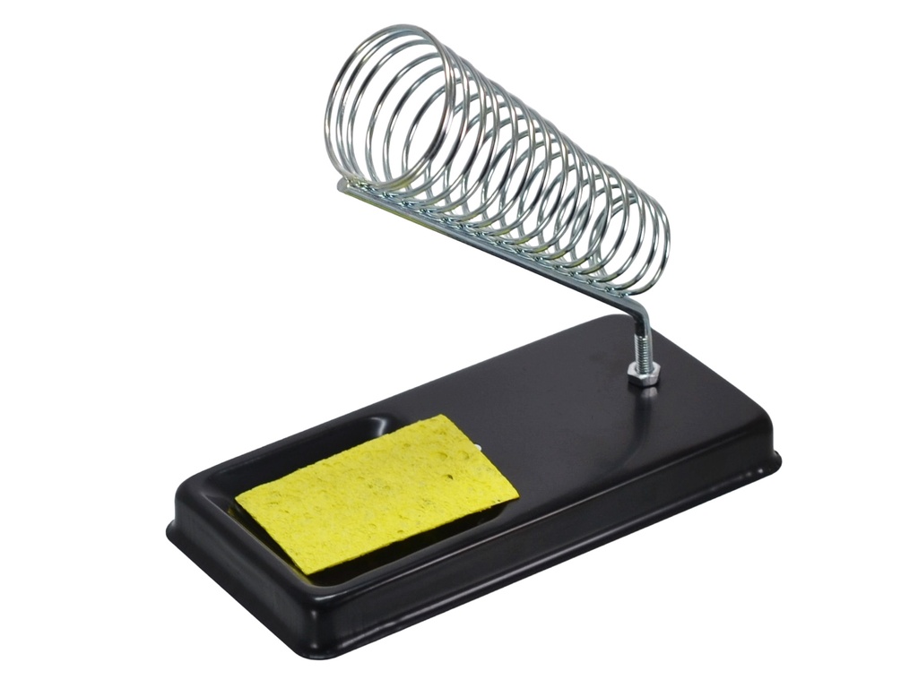 Soporte para Cautin y Esponja - Base de metal para soldador, Base: 13x9cm