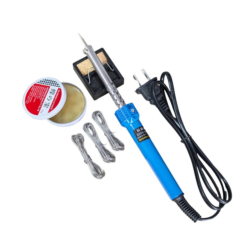 .Kit Basico para Soldar, Set de Soldadura, Cautin, Soporte, Pasta, Estaño
