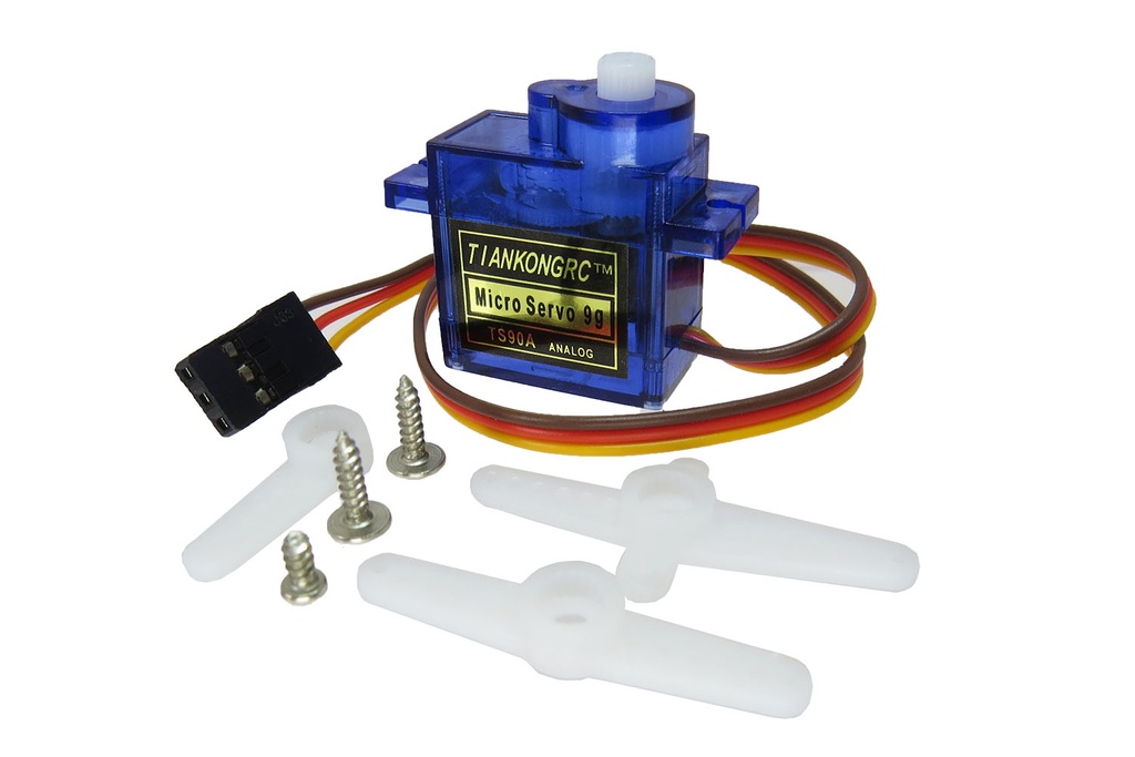 SG90A 180° Servo Micro 9gr con Tope, Servomotor TS90A de 1.6Kg 5Voltios 180 Grados, Engranajes de Plastico y Metal