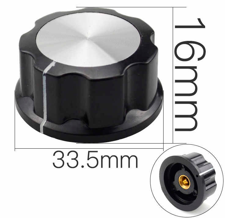 Perilla de bakelita para Potenciometro con Eje de 6.3mm MF-A04 con Ajuste por Perno Lateral (MF-A04 6.3mm)