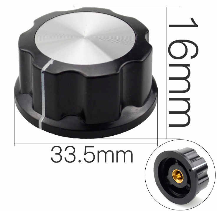 Perilla de bakelita para Potenciometro con Eje de 6.3mm MF-A04 con Ajuste por Perno Lateral