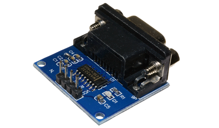 Adaptador RS232  a TTL con MAX232 en Placa Impresa con conector DB9 y Salida TTL Header HW-044(RS232-TTL)