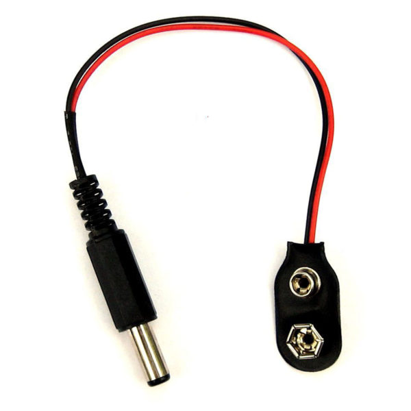 Plug con Cablecillo y Broche Bateria de 9V para Alimentar Arduino Uno, Mega (Plug-Arduino)