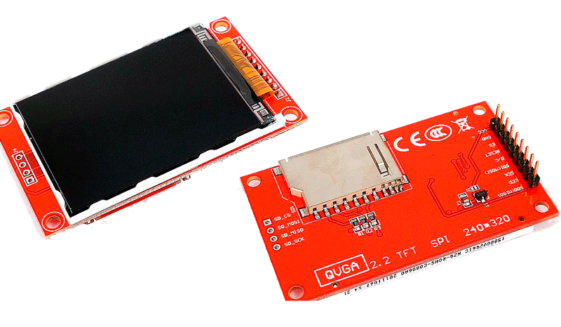 .Display TFT de 2.2" de 240x320 Pixels a Color con Driver SPI ILI9341 Pantalla LCD con Slot para Tarjeta SD para Arduino, Raspberry Pi (TFT240320-2)