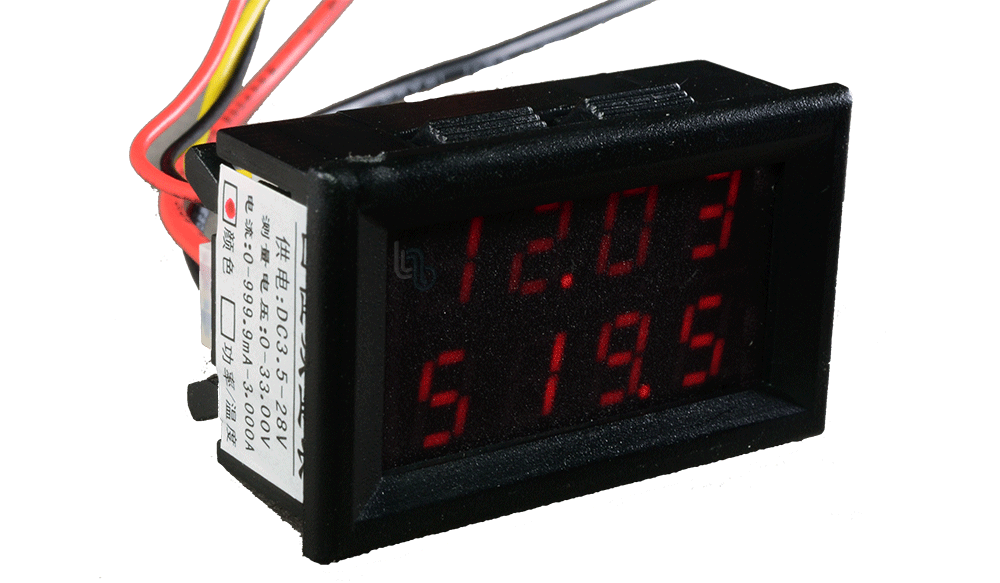 Voltimetro amperimetro DC 0-33V 0-3A (YB22VA-3303RA)