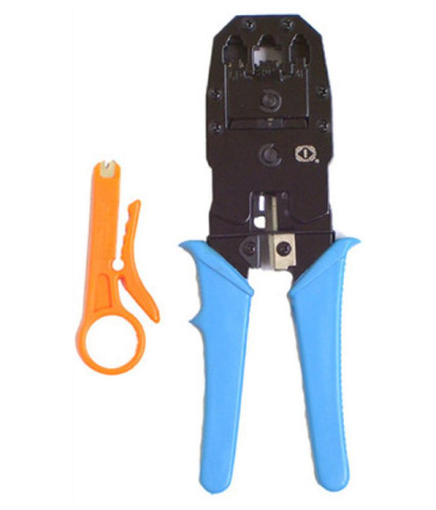 .Crimping Tool para conectores de Red RJ45 8P y RJ11, metalico con mango plastico mas pelacable (DT-315)