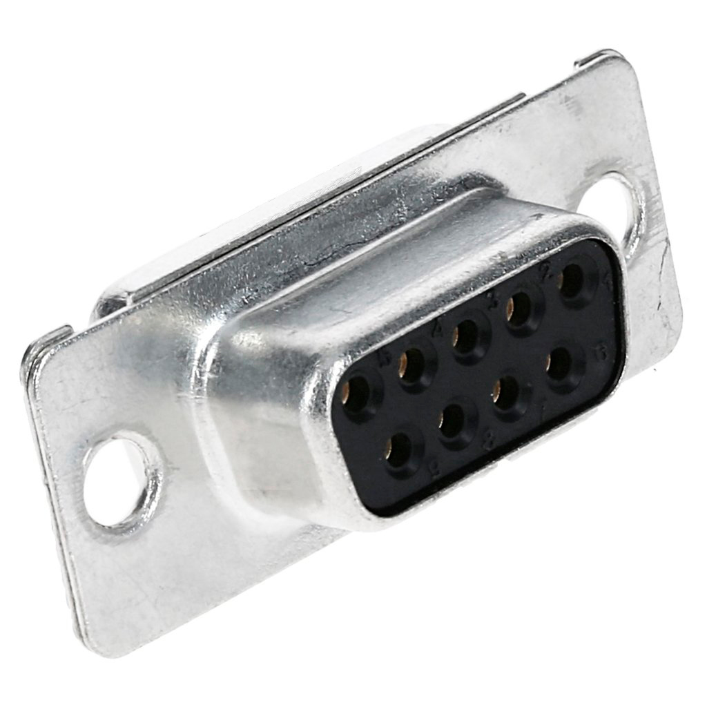 .Conector hembra de 9 pines de 2 filas, terminal para puerto serial (DB9J)