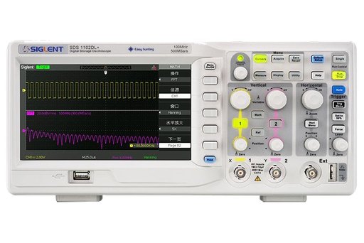 [SDS1102DL+] Osciloscopio Digital de 100MHz de 2 canales Siglent, Incluye Puntas de Prueba y CD con Software 500 MSa/s (SDS1102DL+)