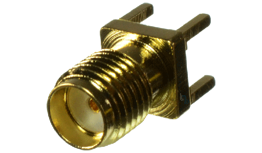 [SMA-KE] .Conector SMA angulo inverso PCB gold 19mm (SMA-KE)